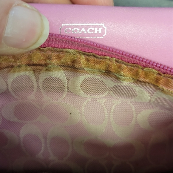 Coach Pink Red Women's Wallet 12.5" x 4" - Picture 4 of 16